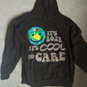 LONELY GHOST - cool to care hoodie. Grey, size XL